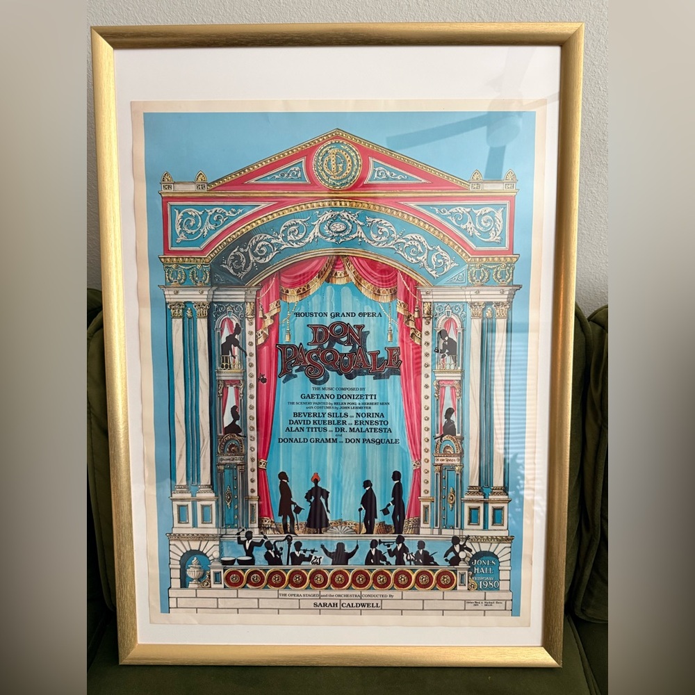 🎭 Framed Vintage Opera Poster – Don Pasquale 🎭